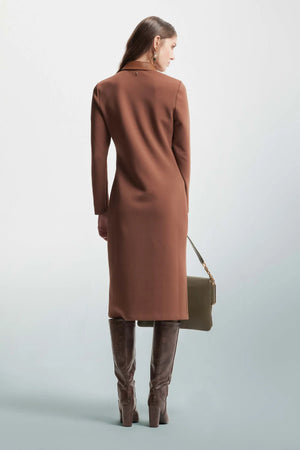 LONG LINEN BLEND DRESS WITH BUTTONS - DRESS ALEJANDRA