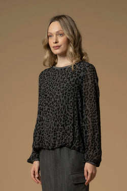 STYLISH LONG SLEEVED PRINTED BLOUSE - BLUSA ISRAEL