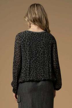 STYLISH LONG SLEEVED PRINTED BLOUSE - BLUSA ISRAEL