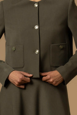 SOPHISTICATED CHIC SHORT BUTTON UP JACKET - JACKET FYARIS