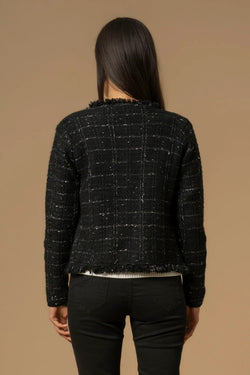 STYLISH JACKET-STYLE PATTERNED LONG SLEEVED SWEATER - SWEATER BRUNO