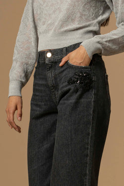 CASUAL CHIC STRAIGHT LEG DENIM TROUSERS - TROUSERS DENIM DEWEN