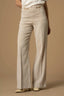 FASHIONABLE RIBBED EFFECT FULL LENGTH FLARED TROUSERS - TROUSERS WITH APPLICATION ANSYELL