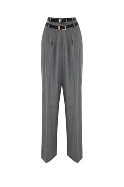 PROFESSIONAL RELAXED FIT DOUBLE BELTED TROUSERS - TROUSERS GREGOR