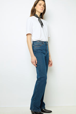 BOOTCUT JEANS WITH GOLD BUCKLES - NAIADE