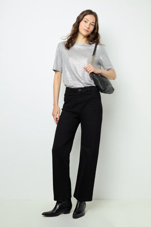 METALLIC-FINISH SHORT SLEEVES T-SHIRT - AIDA