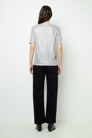 METALLIC-FINISH SHORT SLEEVES T-SHIRT - AIDA