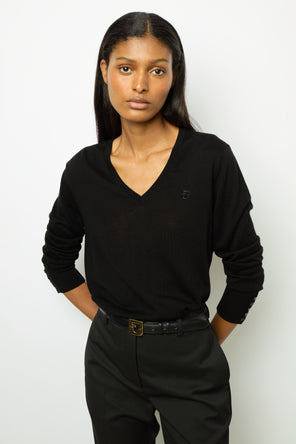 FINE WOOL V-NECK SWEATER - JULIETTE
