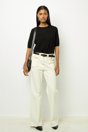 FINE WOOL SHORT-SLEEVED SWEATER - JASNA