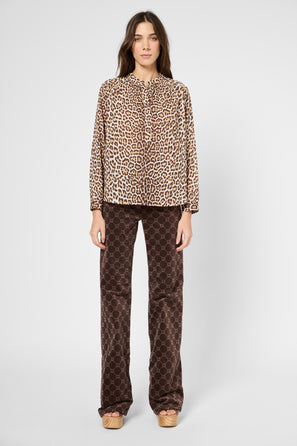 LEOPARD COTTON BLOUSE - UTHIA