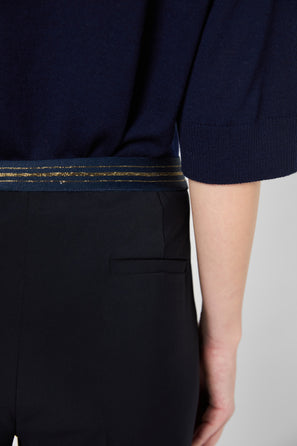 STRAIGHT PANTS WITH ELASTICATED BACK - LIANA