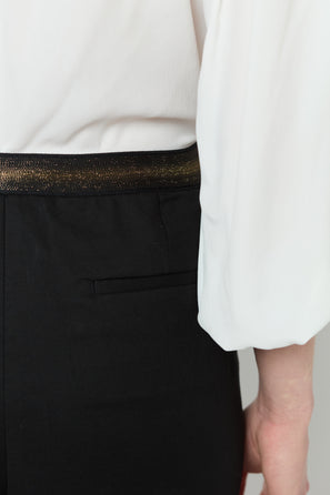 ELASTICATED STRAIGHT COTTON PANTS - LOUISE