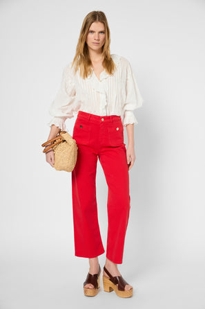 STRAIGHT JEANS WITH GOLD-TONE BUTTONS - LIDA