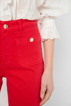 STRAIGHT JEANS WITH GOLD-TONE BUTTONS - LIDA