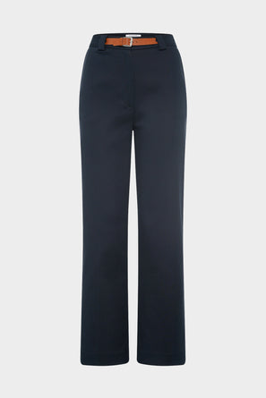 COTTON STRAIGHT PANTS WITH BELT - LUVA