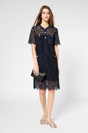 STRAIGHT MINI LACE DRESS - PLACIDIE