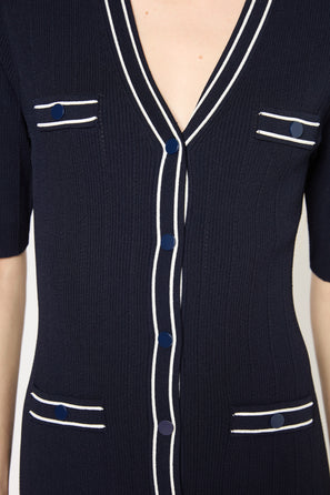 WAISTED TWO-TONE KNIT DRESS - PITA