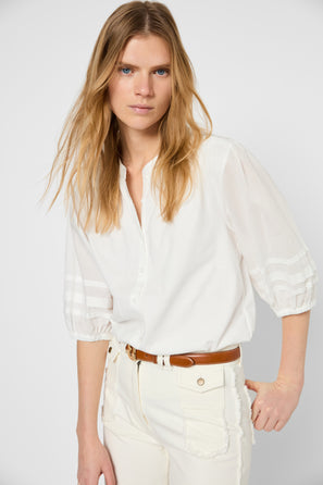 COTTON SHIRT WITH PLEATED SLEEVES - GIULIETTA