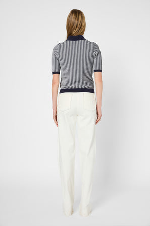 TWO-TONE SHORT-SLEEVE POLO SHIRT – JARELLE