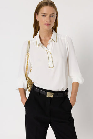 SHIRT WITH GOLDEN PEARLS - ASTRID