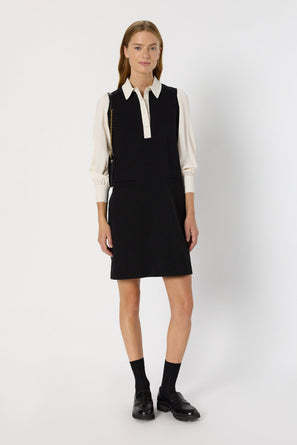 SHORT DRESS WITH SHIRT COLLAR - LOLA