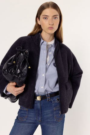 FURRY STYLE, ZIPPERED CARDIGAN - ELVIRA