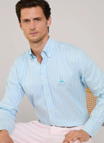 REGULAR FIT REGIMENTAL STRIPED OXFORD SHIRT