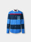 REGULAR FIT WIDE STRIPE PATCHES RUGBY SHIRT