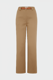 COTTON STRAIGHT PANTS WITH BELT - LUVA