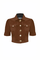 STUNNING SHORT SLEEVE CROP STYLE JACKET - JACKET BAKARI