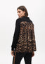 ANIMAL PRINT PLEATED BACK SWEATER