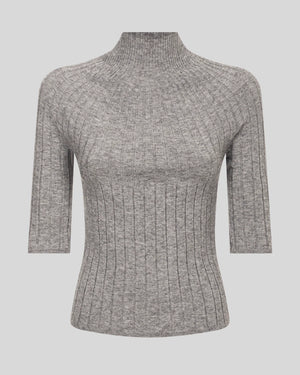 RIBBED SWEATER WITH ELBOW SLEEVES