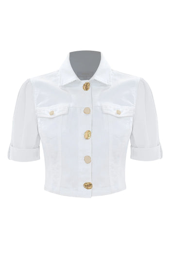 STUNNING SHORT SLEEVE CROP STYLE JACKET - JACKET BAKARI