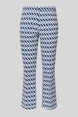 PRINTED GABARDINE TROUSERS