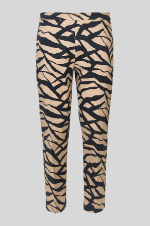 PRINTED GABARDINE TROUSERS