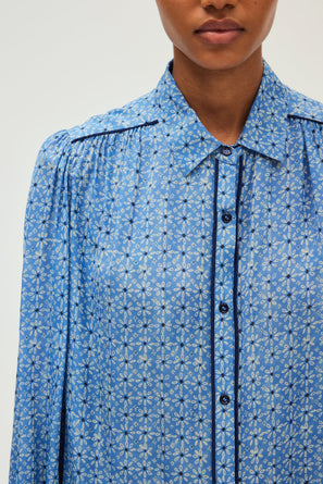 FLUID SHIRT WITH GEOMETRIC FLOWERS - USHA