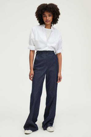 DENIM-STYLE FLARE PANTS - LISIA