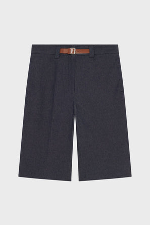 LONG COTTON BERMUDA SHORTS WITH BELT - LOLO