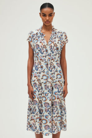 LONG FITTED PRINTED DRESS - PHILAE