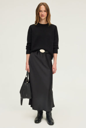 LONG FLOWING SATIN SKIRT - BETHANY