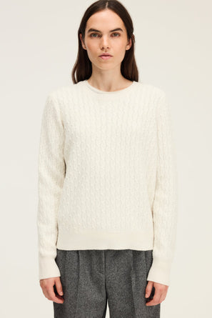 FINE WOOL CABLE-KNIT SWEATER - EMI