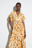 MAXI FLORAL DRESS WITH SHORT SLEEVES
