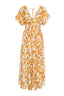 MAXI FLORAL DRESS WITH SHORT SLEEVES