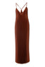MAXI PLEATED SATIN DRESS