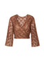 LACE CROP TOP WITH PLEATED SLEEVES - GOLD LABEL