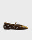 LOLA CRUZ VELVET MARY JANE FLATS