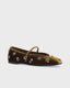 LOLA CRUZ VELVET MARY JANE FLATS