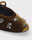 LOLA CRUZ VELVET MARY JANE FLATS