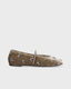 LOLA CRUZ VELVET MARY JANE FLATS
