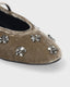 LOLA CRUZ VELVET MARY JANE FLATS